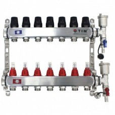 Коллекторная группа с расходомерами 1″, 7 хода, нерж.  (КВАДРАТ)