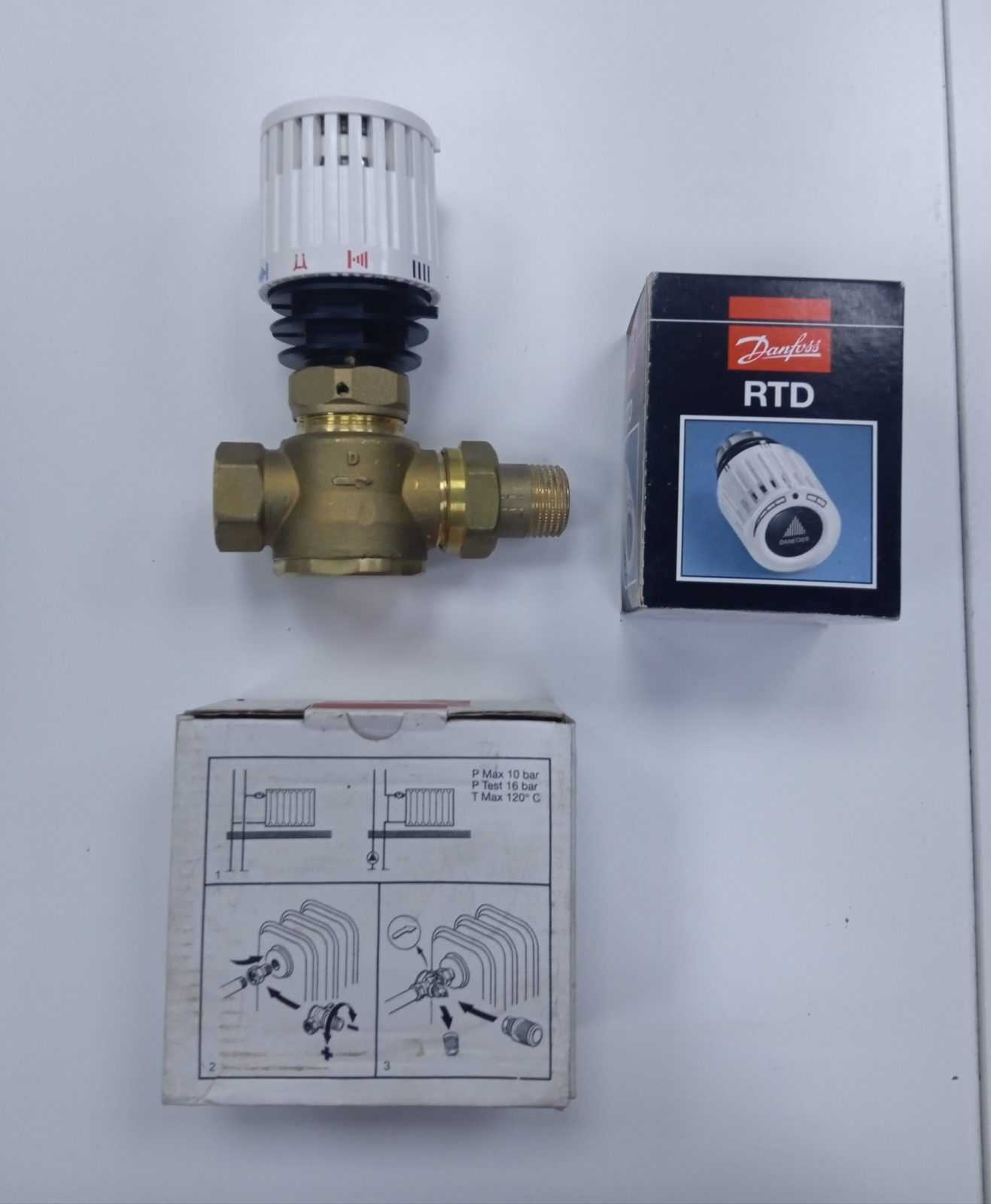 Комплект Danfoss (Термост.элемент RTD 3640 (газ)+клапан RTD-G-15 прямой