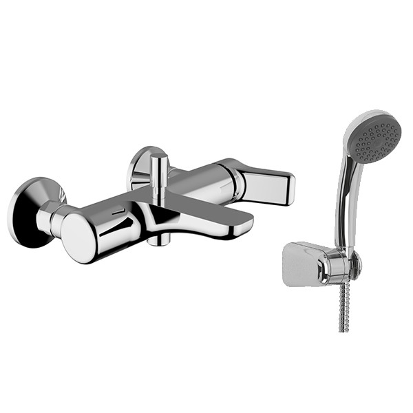 Zipponi GREEN Смеситель для ванны 1-рычаж.(горизон) с ручной лейкой, хром