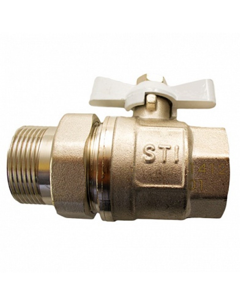 Кран шаровой STI 20 мм, накидная гайка, бабочка