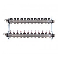 UPONOR SMART S КОЛЛЕКТОР С РАСХОДОМЕРАМИ СТАЛЬНОЙ, ВЫХОДЫ 12X3/4 ЕВРОКОНУС