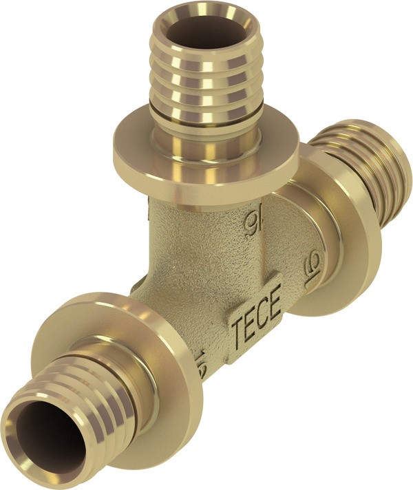 Тройник редукционный 90° TECEflex, 20х16х20 мм, латунь