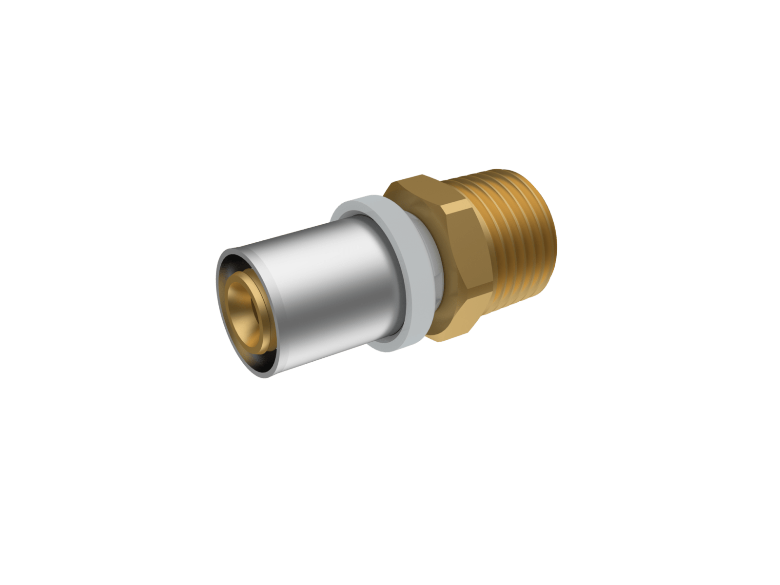 Штуцер RIIFO Omni с наружной резьбой 16-1/2″НР, пресс, латунь