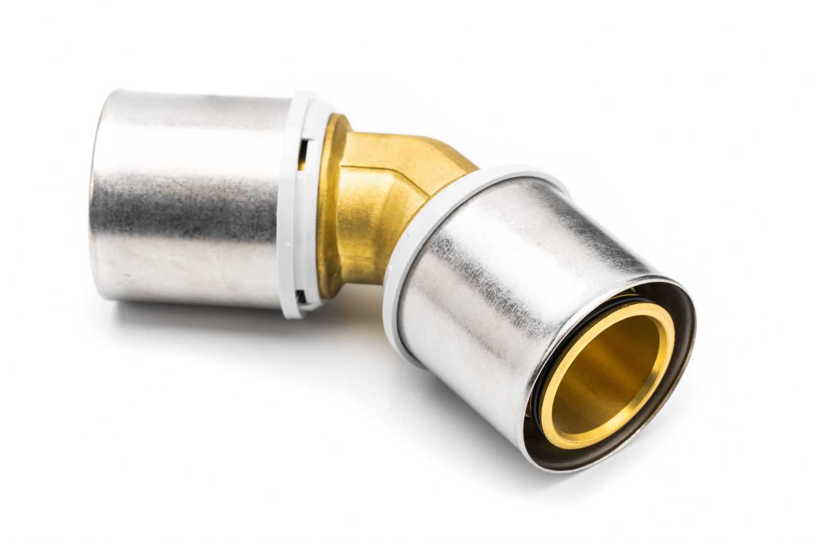 Угольник RIIFO Omni 45°, 32/32 мм, пресс, латунь