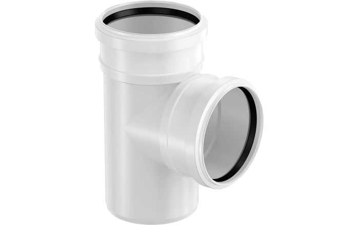 ТРОЙНИК КАНАЛИЗАЦИОННЫЙ ДВУХРАСТРУБНЫЙ Д.110/110ММ 88,5ГР ПП БЕЛЫЙ ‘1И   UPONOR DECIBEL