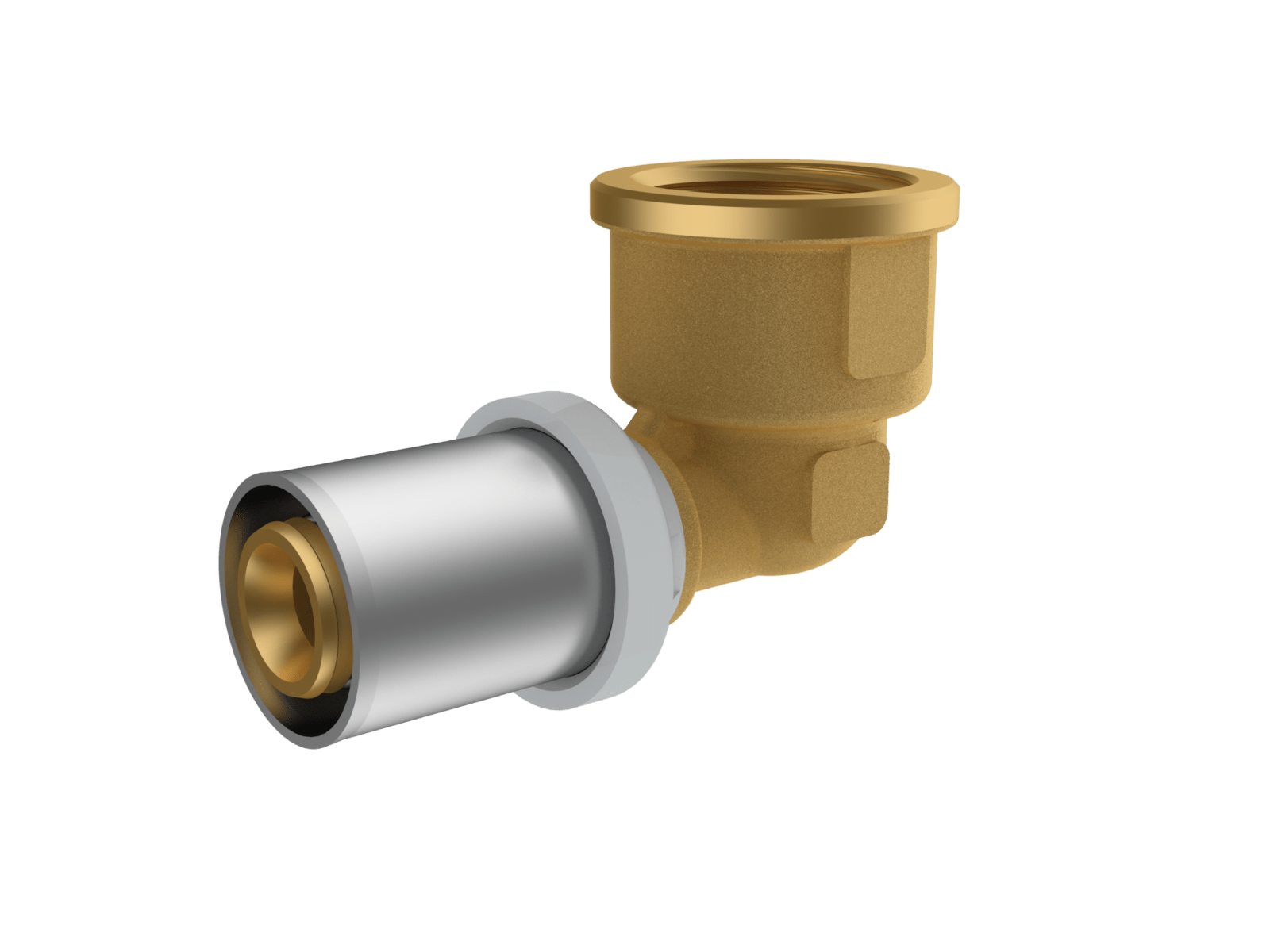 Угольник RIIFO Omni 90° с внутренней резьбой 16-1/2″ВР, пресс, латунь
