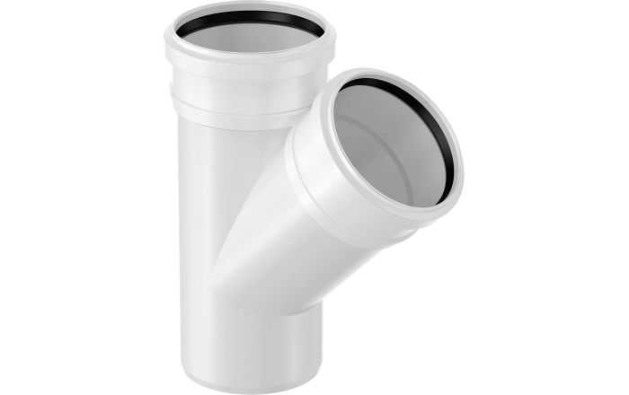 ТРОЙНИК КАНАЛИЗАЦИОННЫЙ ТРЕХРАСТРУБНЫЙ  Д.110/110ММ 45ГР ‘1С UPONOR DECIBEL