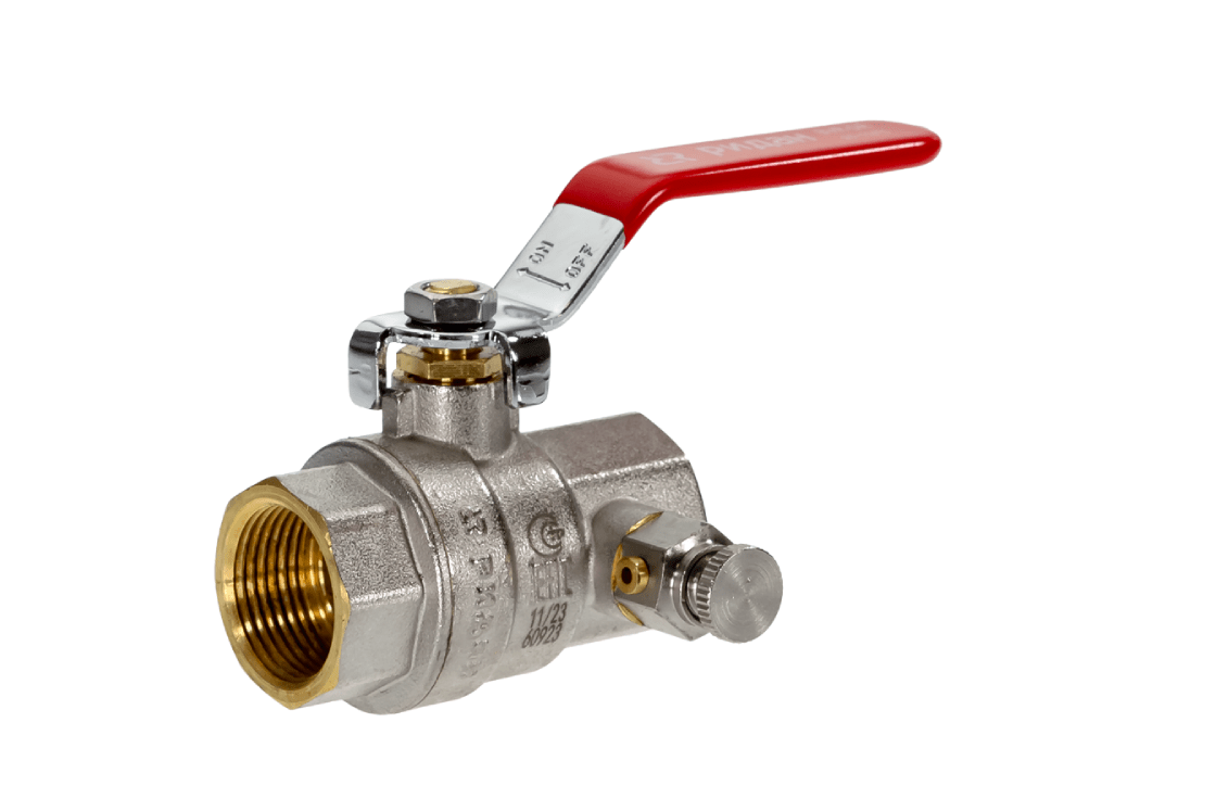 РИДАН Кран BVR-DR шаровой со спускным элементом, PN40, DN15, ГОСТ, латунь