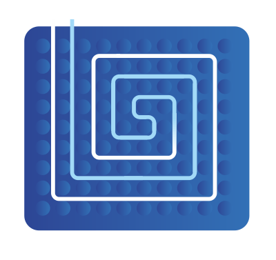 Схема размещения тенов теплого пола в стиле Улитка