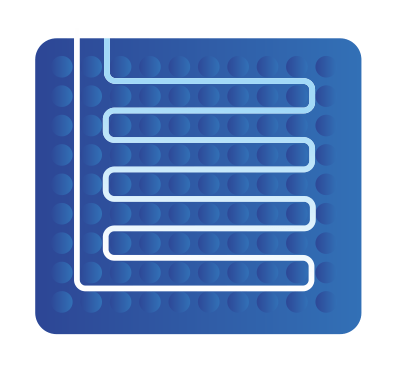 Схема размещения тенов теплого пола в стиле Змейка