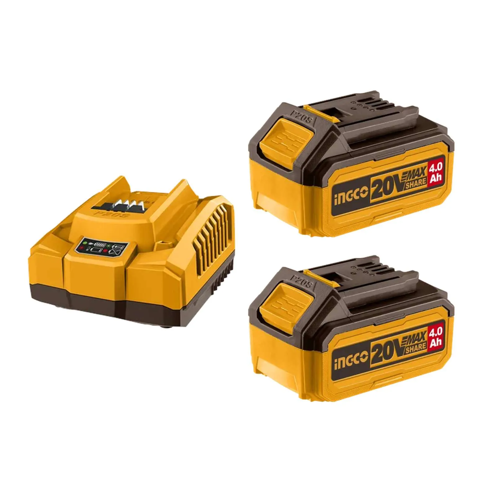 Набор аккумуляторов INGCO 4Ач, 2 шт + зарядное устройство FBCPK1424